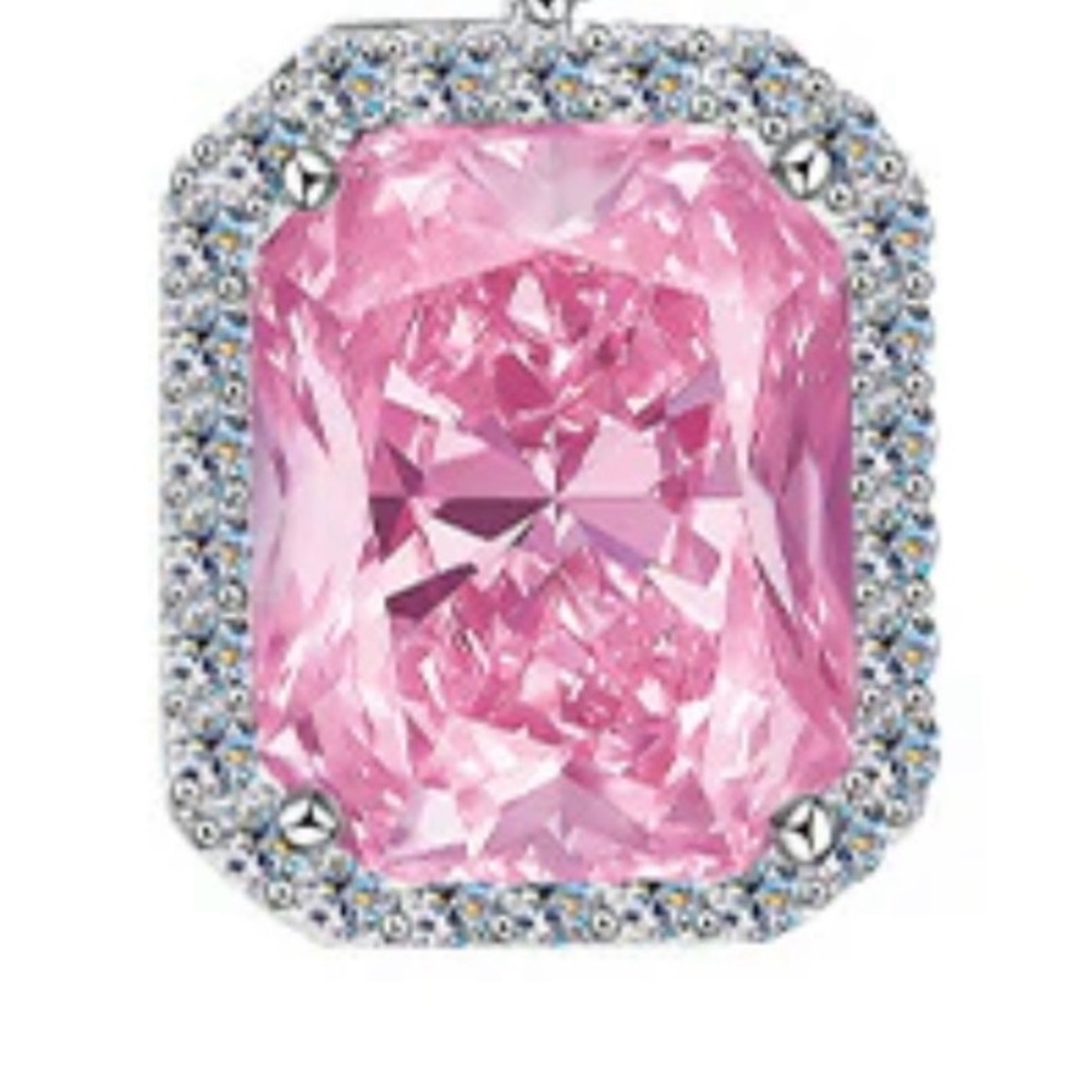 925 silver pendant with Pink high-grade moissanite